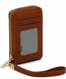 Fashion Accordion Card Holder Wallet Wristlet AD024 TAN